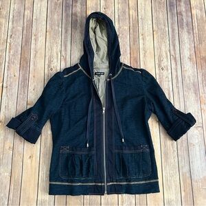 Cynthia Max Dark Blue Hooded Jean Jacket
| Size M